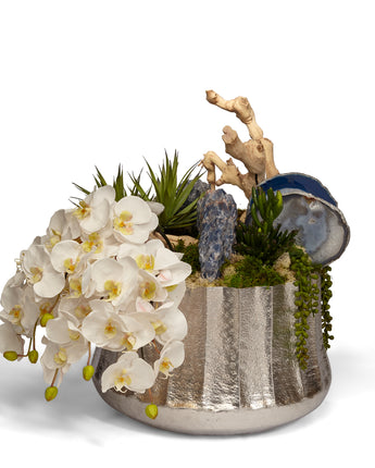 Draped Orchids in Embellished Container