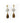 Iridescent Brown and Pearl Dangle Earrings