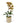 Single Orchid in White and Gold Container