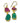 Green Onyx and Raw Ruby Earrings