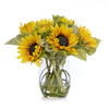 Sunflowers in Clear Glass Vase